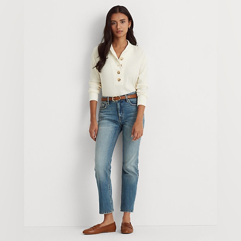 Lauren Ralph Lauren thermal waffle knit sweatshirt